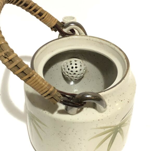 Vintage Stoneware Painted Japanese Style Teapot - Picture 3 of 6